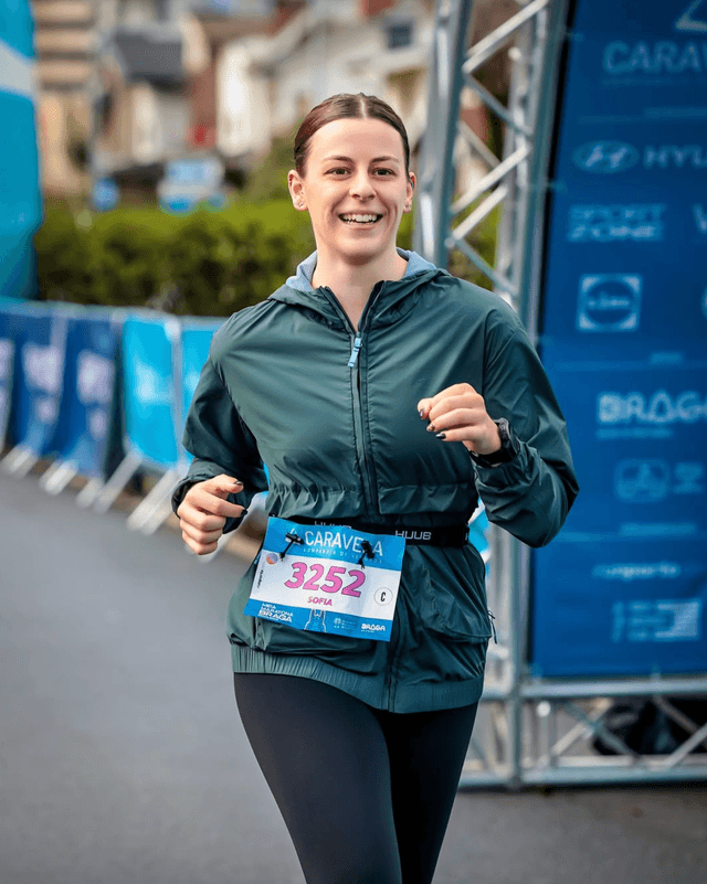 Sofia doing the Braga Half Marathon in March 2025